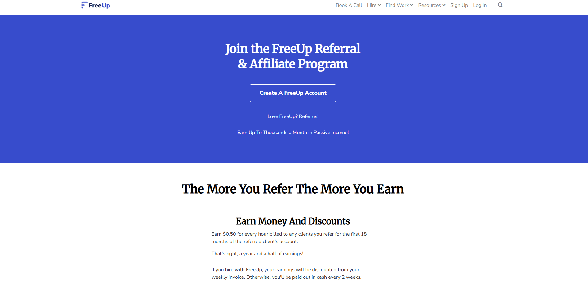 FreeUp Affiliate Program