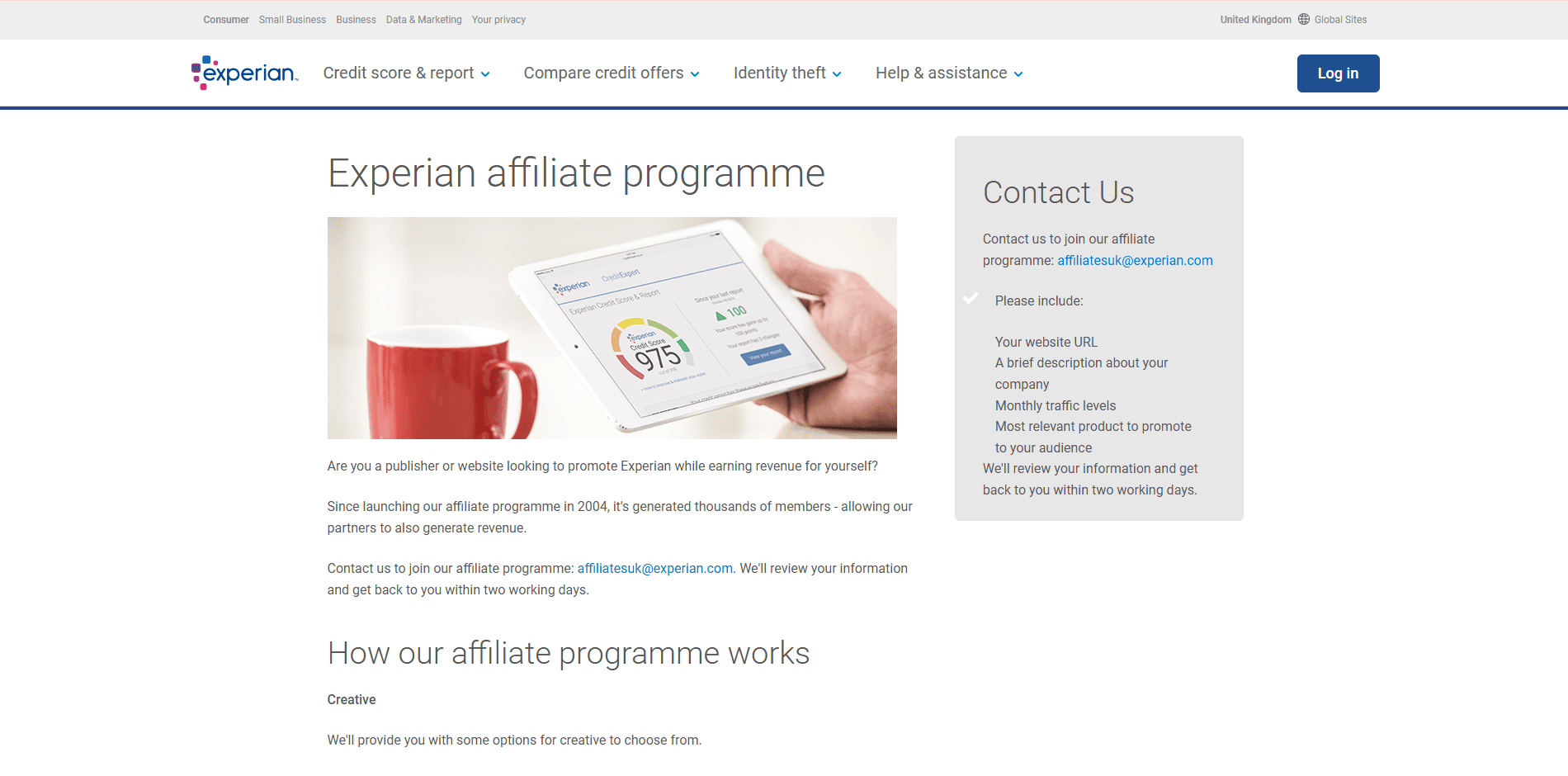 Experian Credit Card Affiliate Program