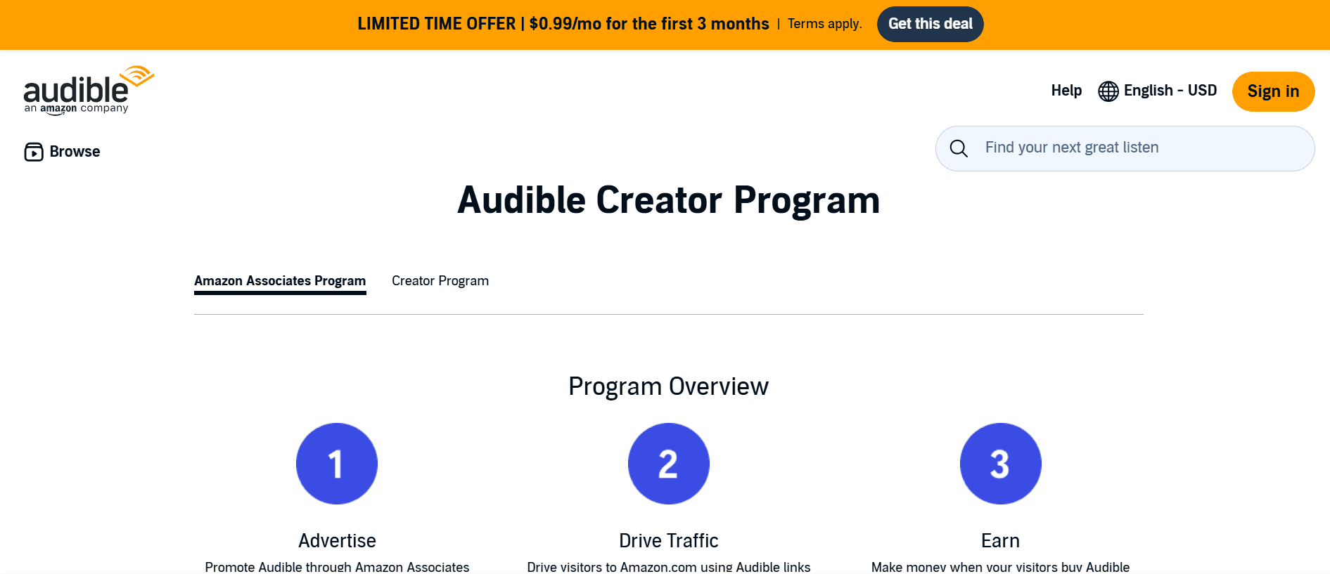 Amazon Audible Affiliate Program