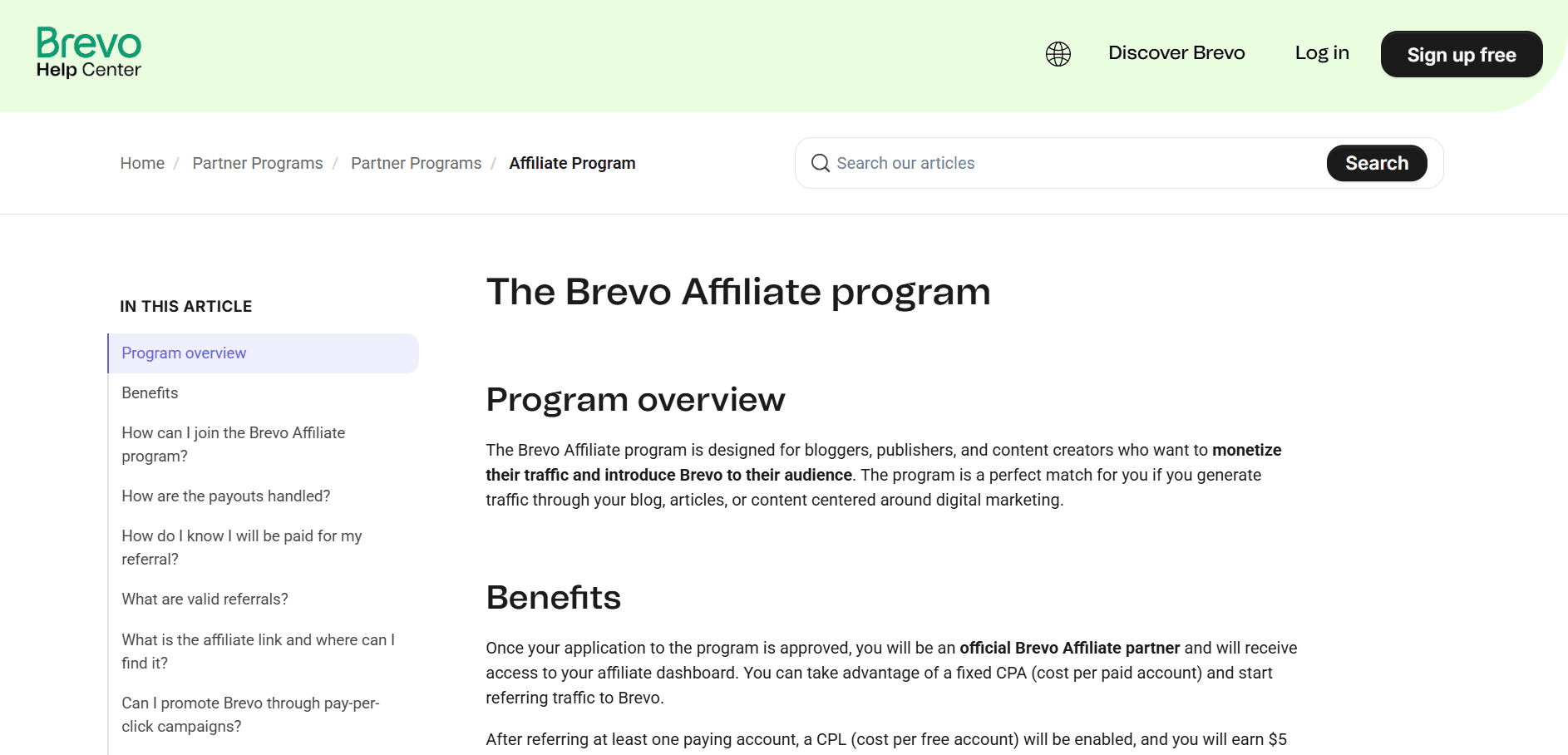 Brevo Affiliate Program