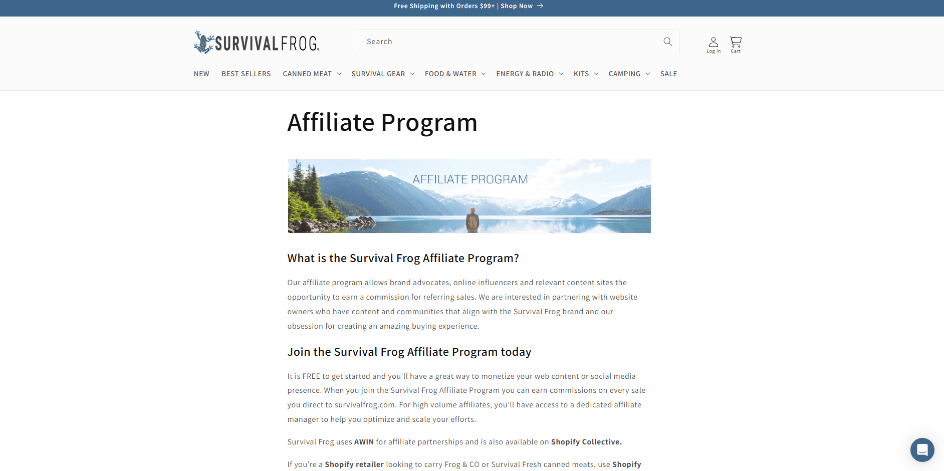Survival Frog Affiliate Program