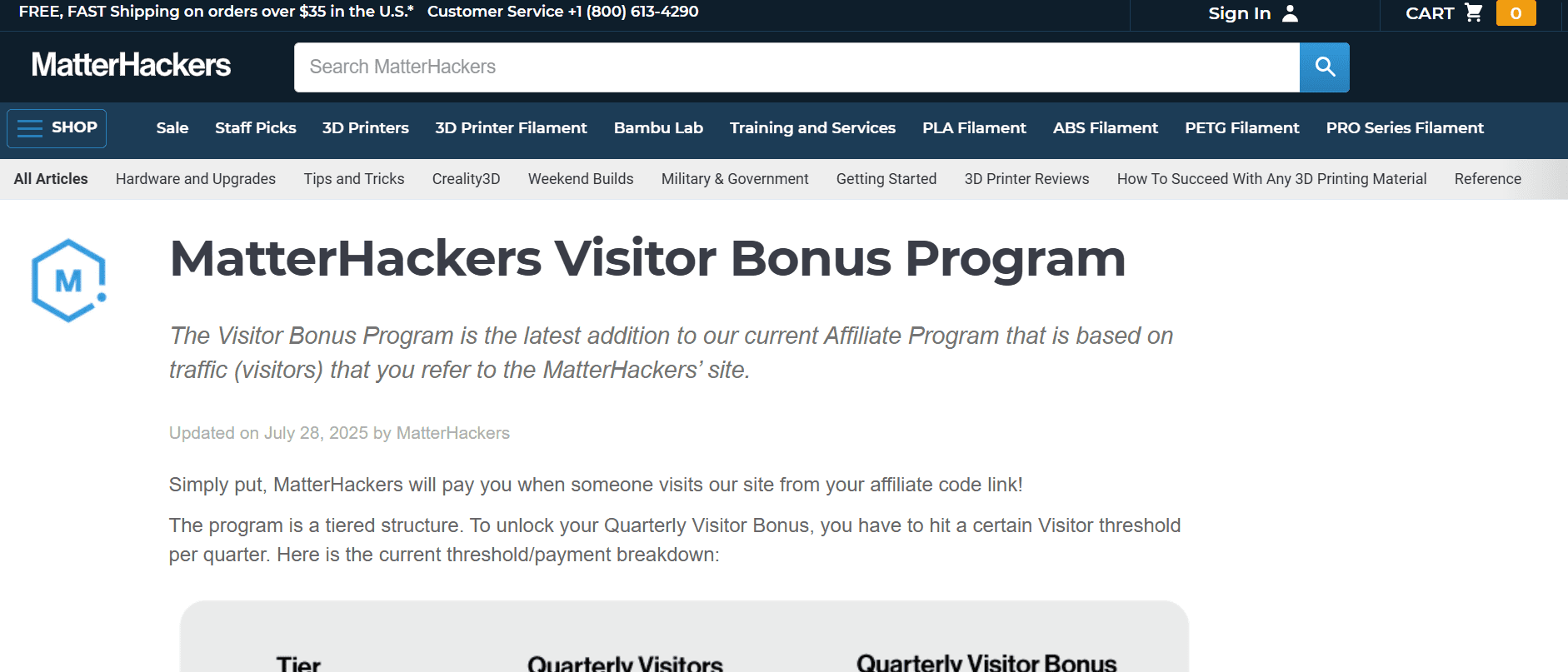 MatterHackers Affiliate Program