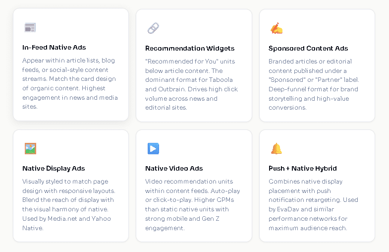 Types of Native Ad Networks