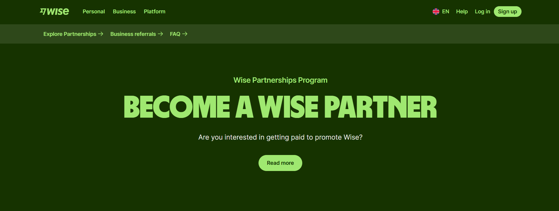 Wise finance affiliate program