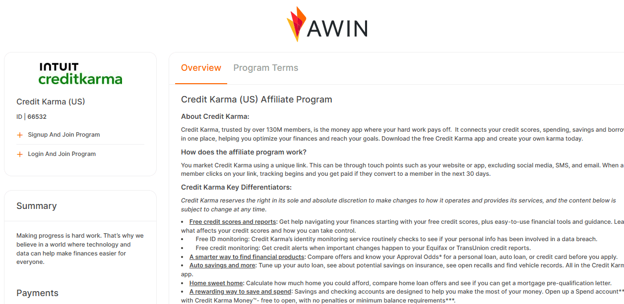 Credit Karma Affiliate Program