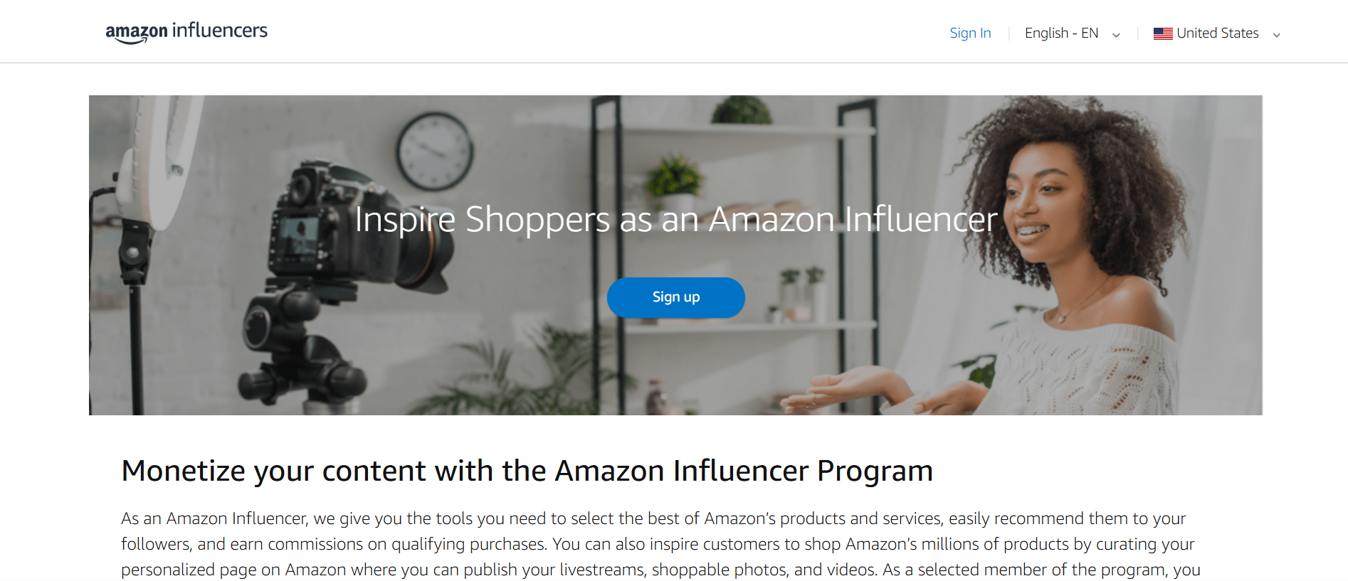 Amazon Influencer Affiliate Program