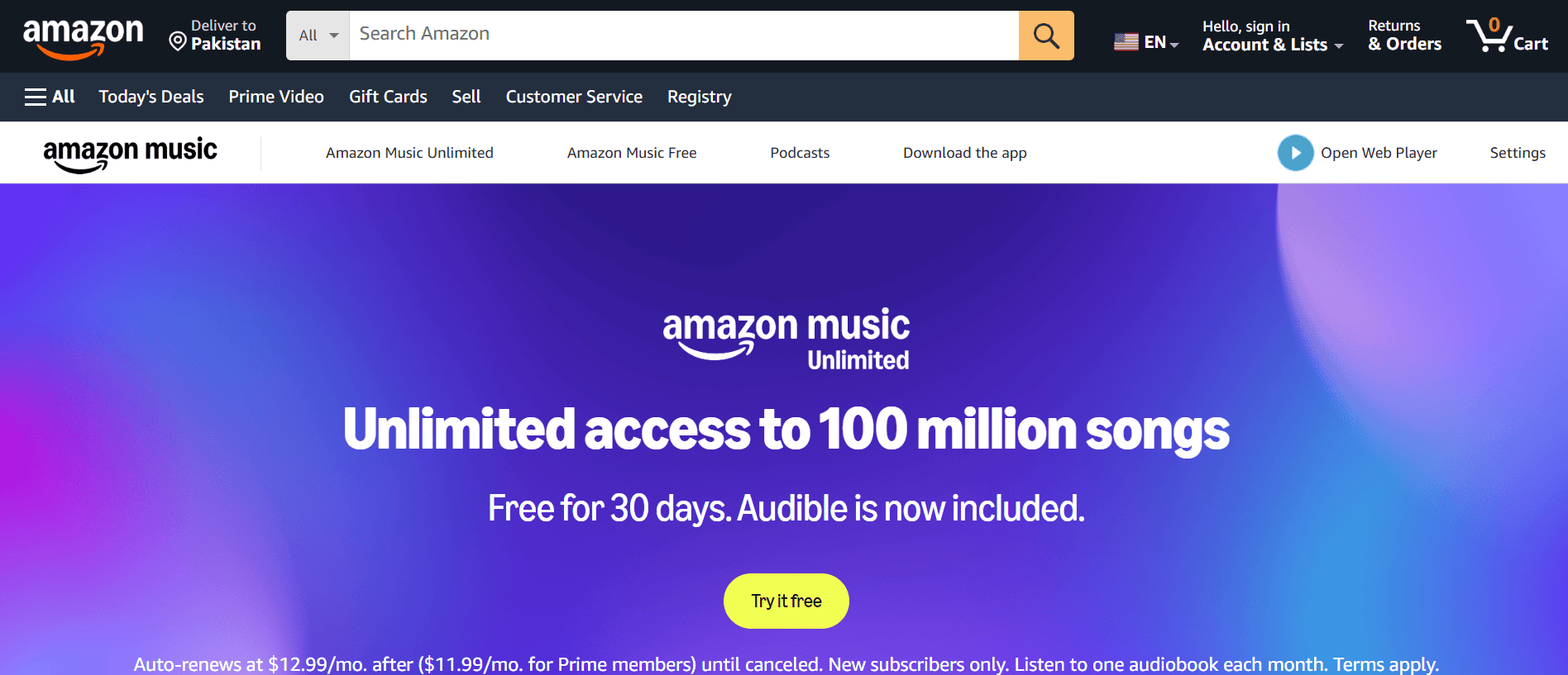 Amazon Music Unlimited Affiliate Program